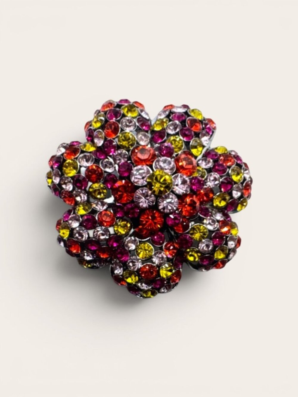 Joan Rivers Rhinestone Flower Brooch Pin Crystal Large Sparkly Collectible Glam